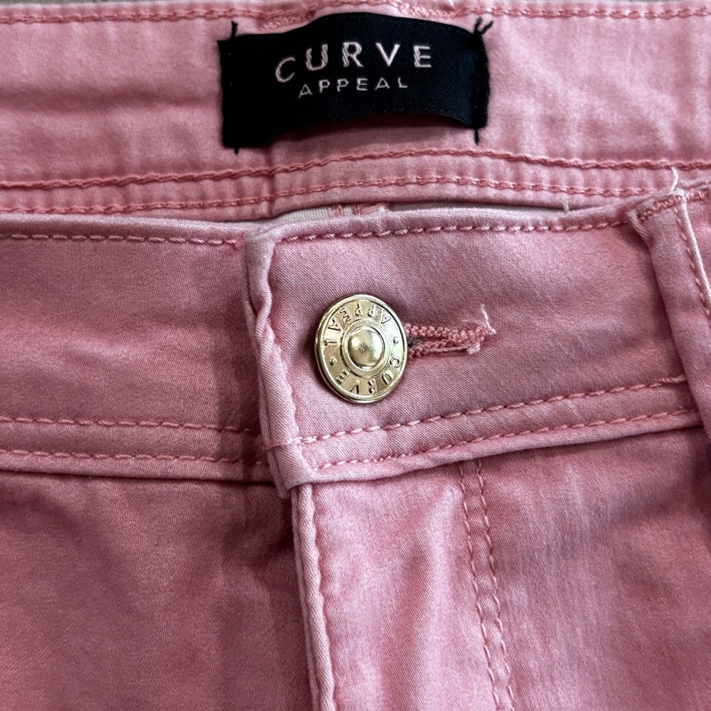 Curve Appeal Minimalist Jegging Women's 10 Pink Stretch Denim Skinny Jeans Pants - Picture 5 of 11